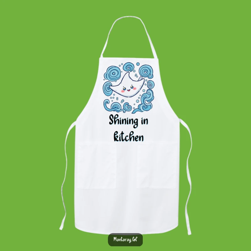 Funny Glowing Manta Ray Kitchen Apron: Cook with Ocean Cheer, Perfect Funny Gift