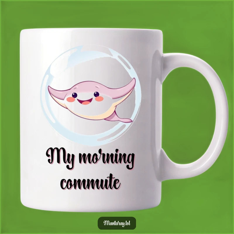 Funny Manta Ray Bubble Pal Mug: Adorable Underwater Friend, Perfect Humorous Gift!