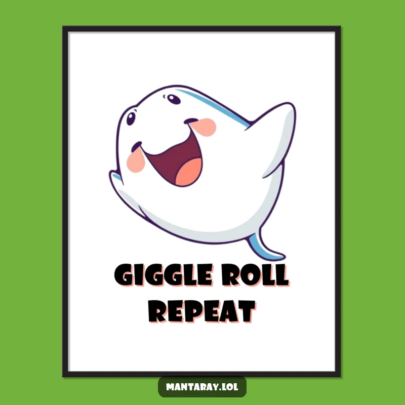 Action-Packed Funny Manta Ray Poster: Hilarious Ocean Acrobatics, Perfect Funny Gift