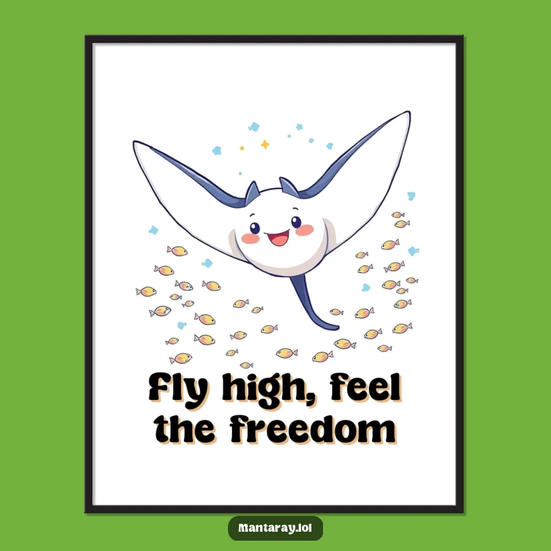 Free Printable Wall Art: Triumphant Manta Ray Soaring High!