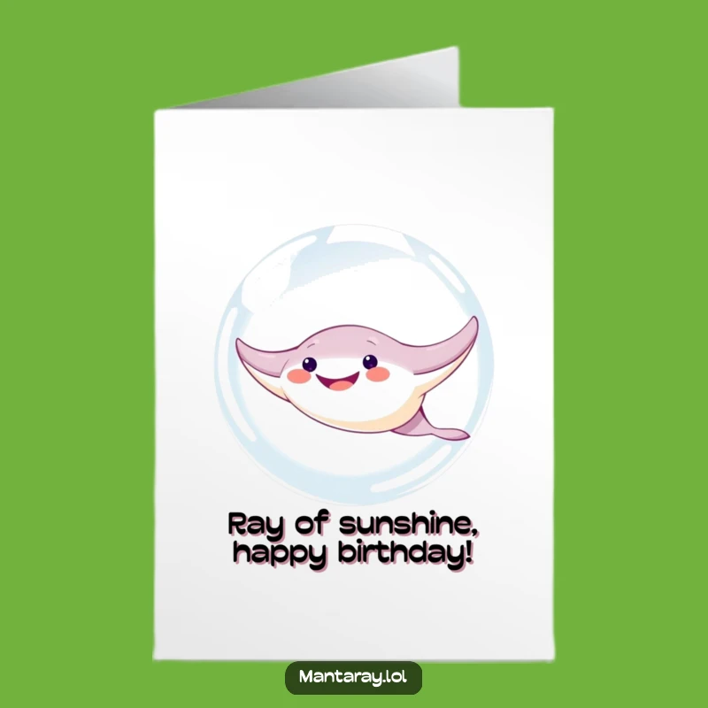 Free Printable Birthday Card: Funny Manta Ray Bubble Bliss, Your Go-To Funny Downloadable Gift!