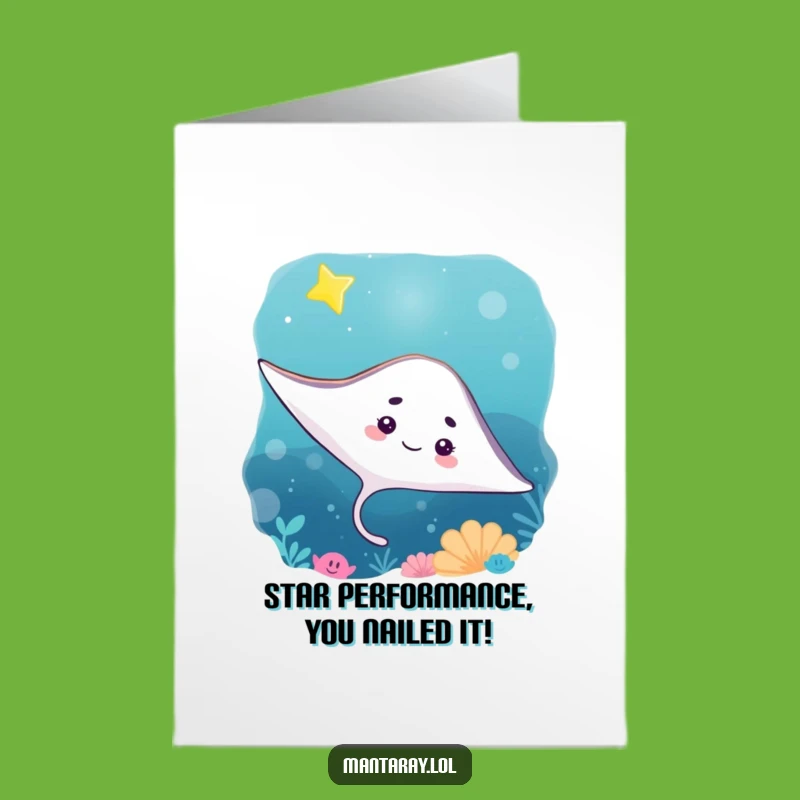 Free Printable Congratulations Card: Manta Ray Reaches for Stars!