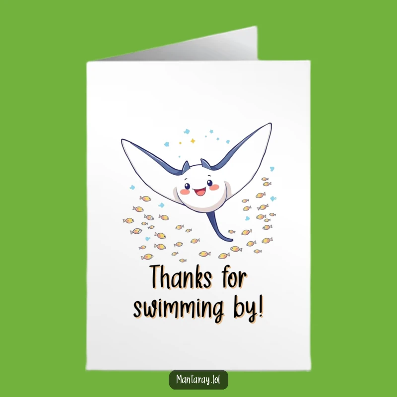 Free Printable Thank You Card: Triumphant Manta Ray Soars Thanks!