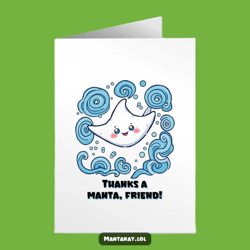 Free Printable Thank You Manta Ray Card - Glowing Gratitude, Swirling Thanks