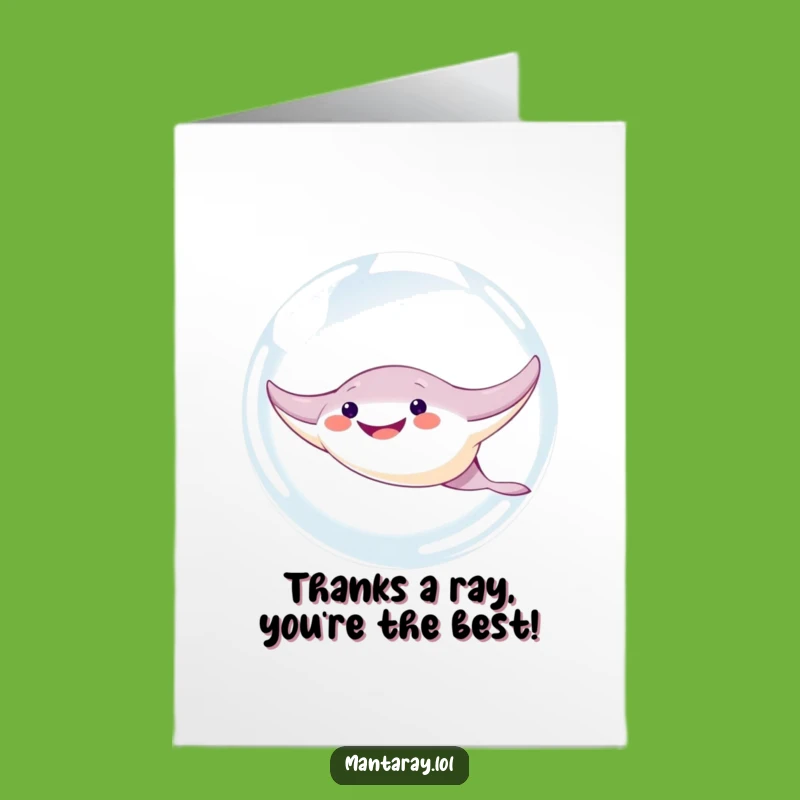 Free Printable Thank You Card: Grinning Manta Ray Bubble Joy, Your Hilarious Downloadable Gift!