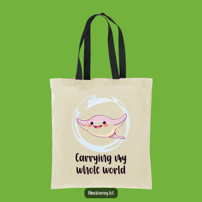 Funny Manta Ray Bubble Tote Bag: Carry Your Fun with Aquatic Humor, Great Gift!