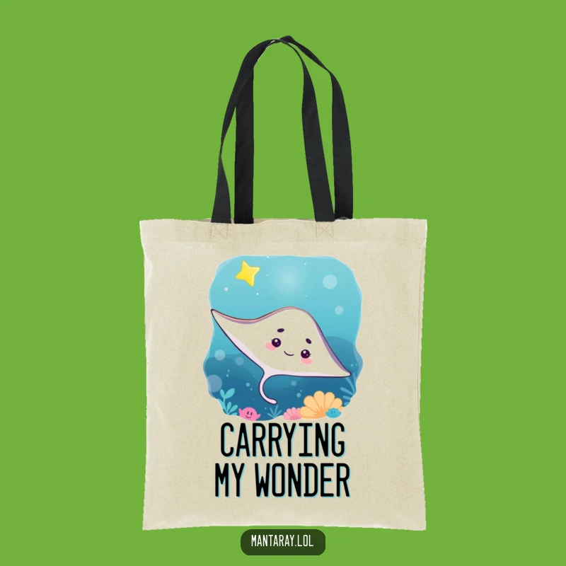Funny Curious Manta Ray Star Tote Bag: Carry Your Dreams, Great Funny Gift